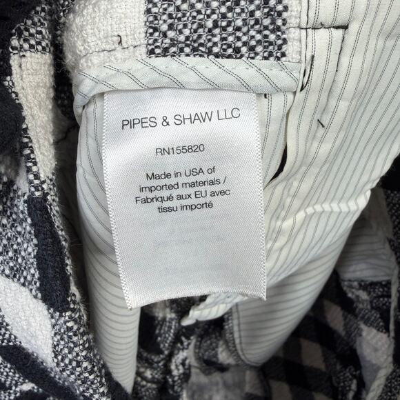 Veronica Beard Black, White Preppy Carito Gingham Rolled-Cuff Shorts / Size-4 - Picture 7 of 7